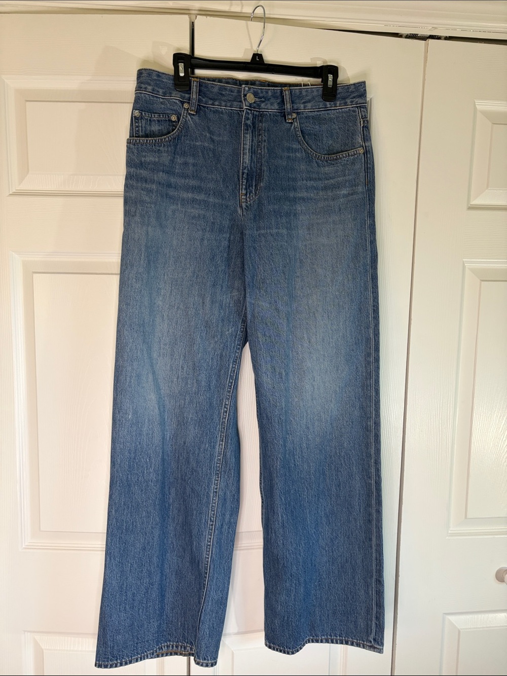 Helmut Lang Wardrobe Jeans Classic Blue Wide Leg High Rise Women’s Size 29 NWT